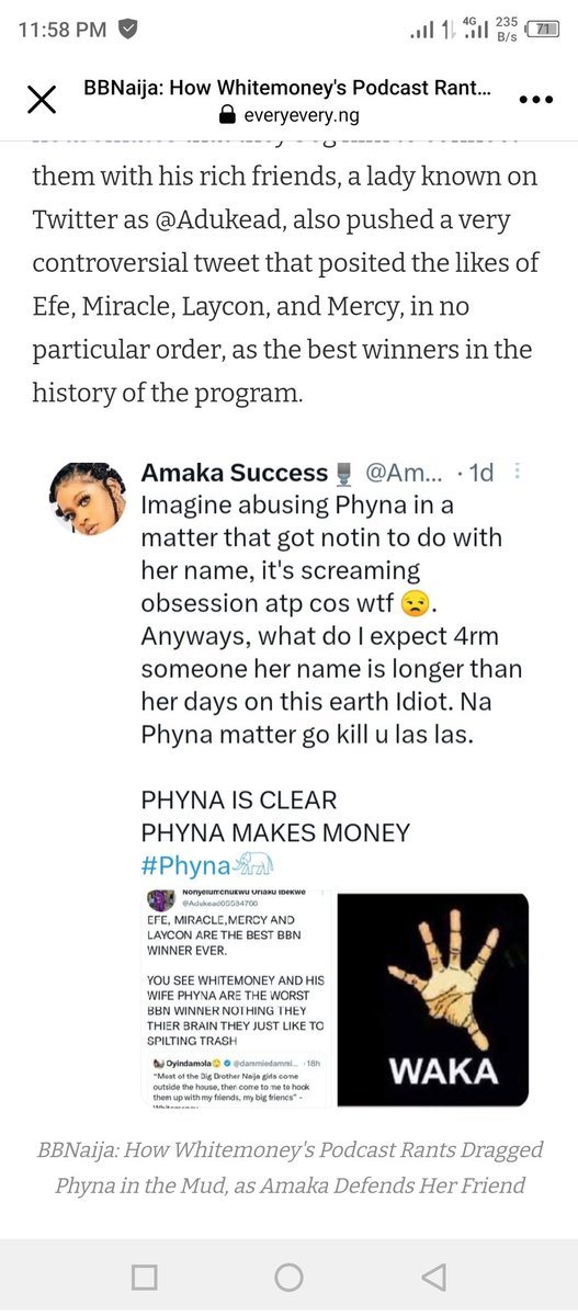 Una say wahala be like wetin again? 🤣🤣 @AmakaSuccess15 has finally entered Facebook blog for defending her fave o🤣. The werey blogger said  I'm Phyna's number 1 fan on twitter 🤣. But man is nothing without vawulence 🤣.

QUEEN PHYNA
PHYNA MEMES
#PhynaTheElephant𓃰 
#Phyna𓃰 