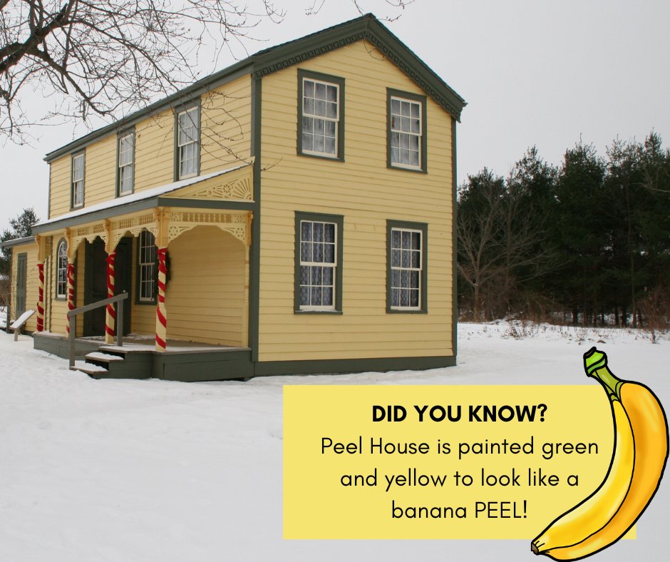 Did you know? Peel House is painted green and yellow to look like a banana PEEL?

#visitfpv #fanshawepioneervillage #AprilFools