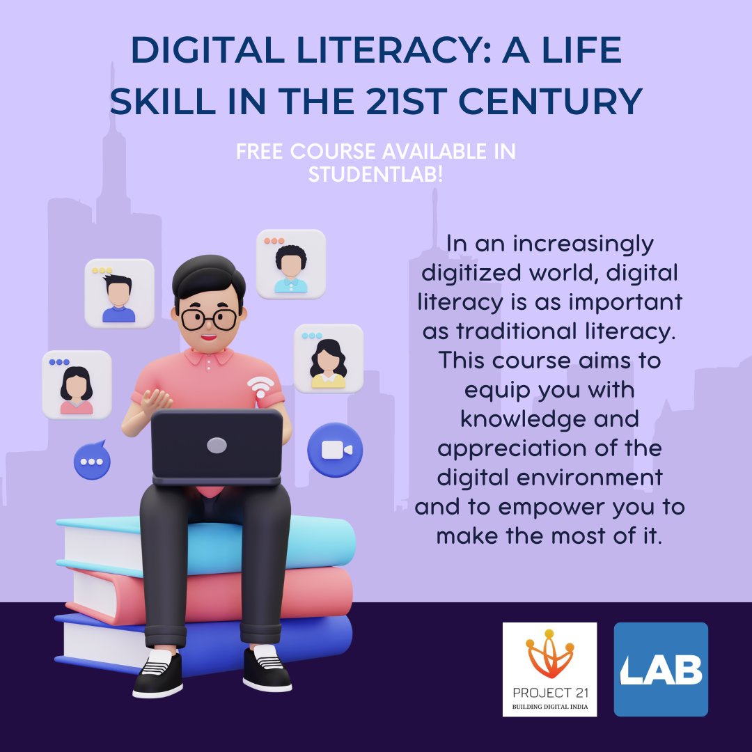Sahra_Josephine's tweet photo. Do you know what 21st-century skills are? Take this course by project.xxi in StudentLAB to develop these skills and succeed in any job. 📷 https://t.co/kzA4MBu7XQ #FreeCourse #21CenturySkills #centuryskills #DigitalLiteracy #Technology #DigitalLiterate #DigitalCitizenship https://t.co/Oa7Nj38UcU