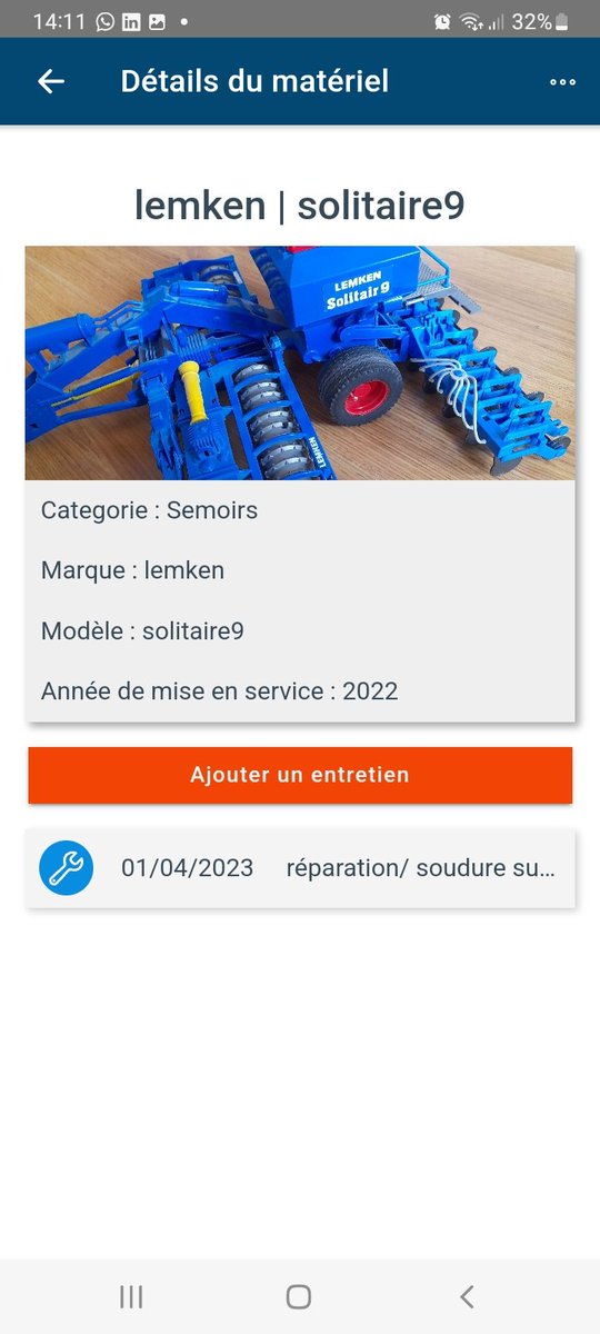 upkipp_fr's tweet photo. Une réparation, une révision, changement de pièces,.... tout y est noté 🚜🚜 https://t.co/M7Arj734Hz