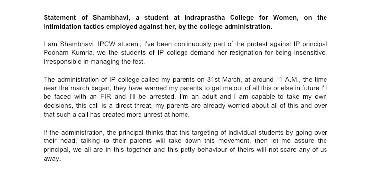 ipstudentfront's tweet photo. IP Student Front stands in solidarity with Shambhavi ✊🏽 https://t.co/VZ1Yabwn1M
