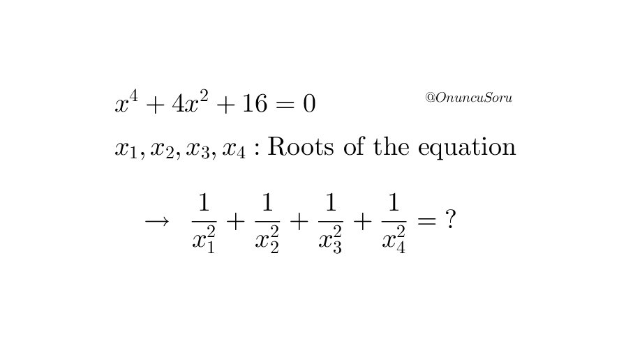 OnuncuSoru's tweet photo. #mathematics #algebra #question #quartic https://t.co/Q3tUVX3uuG