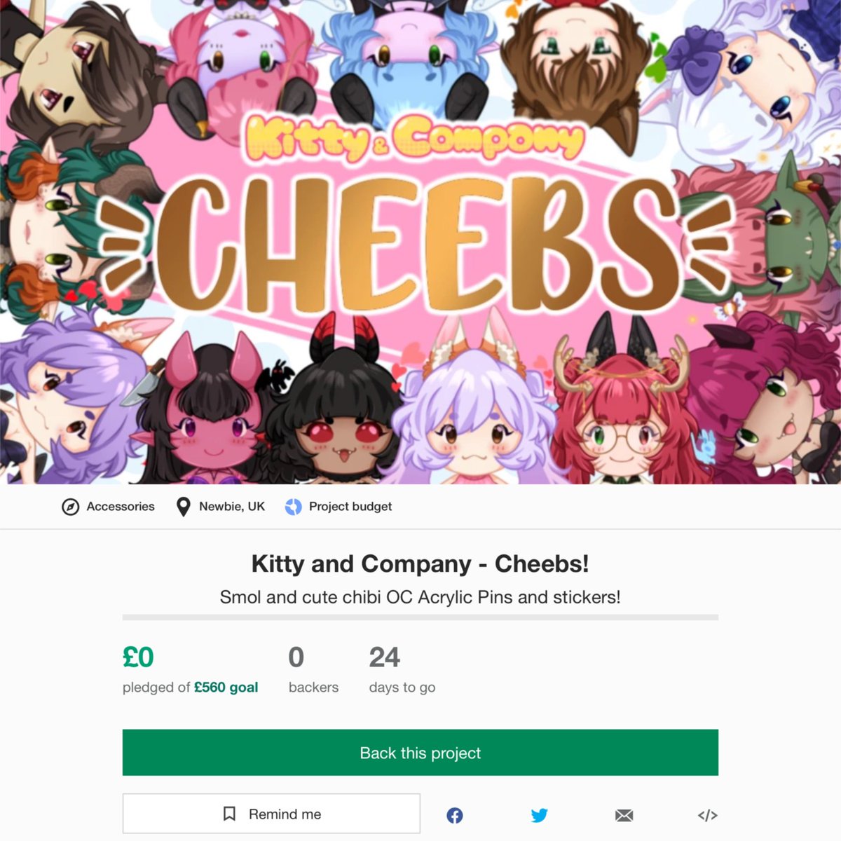 KittenKattArt's tweet photo. ✨NOW LIVE✨

Kitty and Company: Cheebs Acrylic Pin Kickstarter is now finally live! 
If you would like to help fund this kickstarter and receive exclusive rewards please give the 🔗⬇️⬇️⬇️ a click!

Thank you so much! https://t.co/zMncEuXJNz
