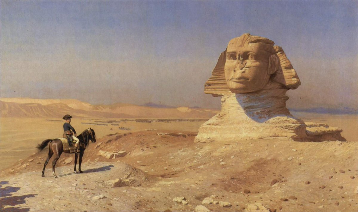 Bonaparte Before the Sphinx, 1868 #orientalism #jeanleongerome wikiart.org/en/jean-leon-g…