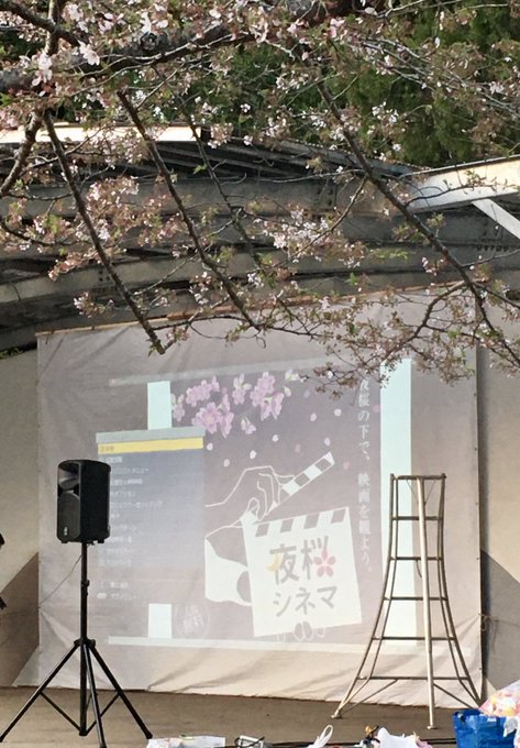 「 #夜桜シネマ in 茂原公園 2023 」"夜桜を見ながら映画を観よう"というとっても贅沢なイベント。で、[ #秒速