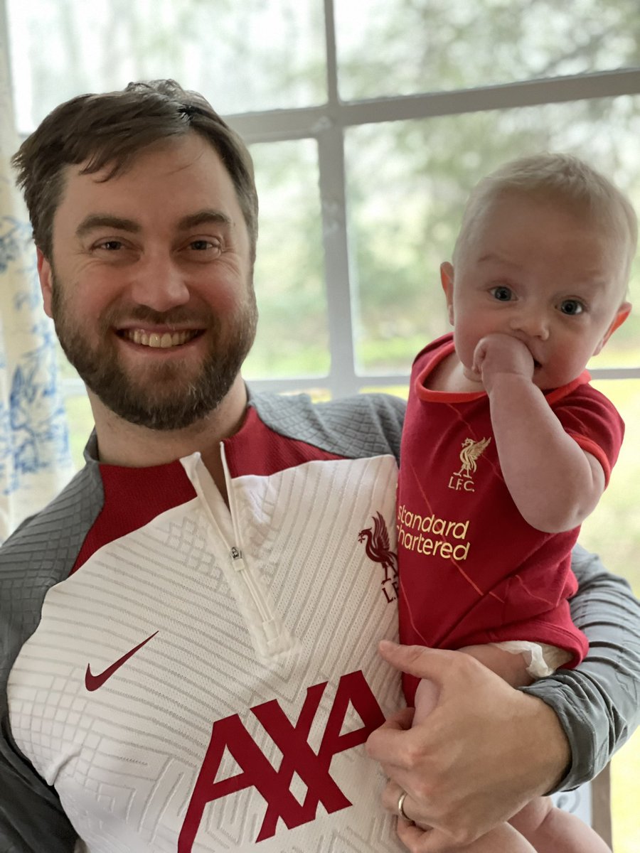 KobenWilliams's tweet photo. Let’s go, @LFC!! #YNWA 

6 month old and already a 👑 of the Kop!! 

@NBCSports @NBCSportsSoccer 
#mypremierleaguemornings https://t.co/YzU5coRkfX