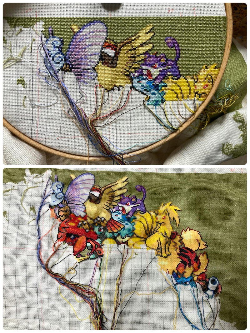 afuromie's tweet photo. 先月のチク結果でーす
GK2つとポケモンでした
(^｡^)
#クロスステッチ
#crossstitch
#ハーフステッチ
#halfstitch
#stitch
#刺繍
#GK
#goldenkite
#ThreeLittleKittens
#ThePast
#pokeall https://t.co/DqM9nwcubT