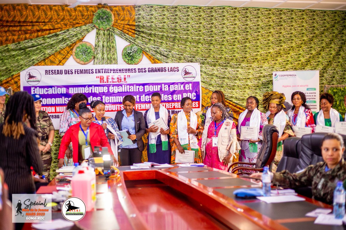 Rfegl_RDC's tweet photo. Pour clôturer ce mois de #Mars dédié aux droits de la #femme #RFEGL a organisé une conférence sur l'éducation numérique égalitaire pour la #paix et l'#auto-nomisation de la #femme et #jeune #fille en collaboration avec #UN contingent #Maroc-ain en #RDC 🇨🇩 en date du 30 mars 2023. https://t.co/0kKsC0KgwA