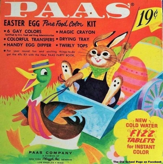 TheMicheleWojo's tweet photo. Paas Easter Egg Coloring Kit from the 1960s. https://t.co/06zbiMAtw0