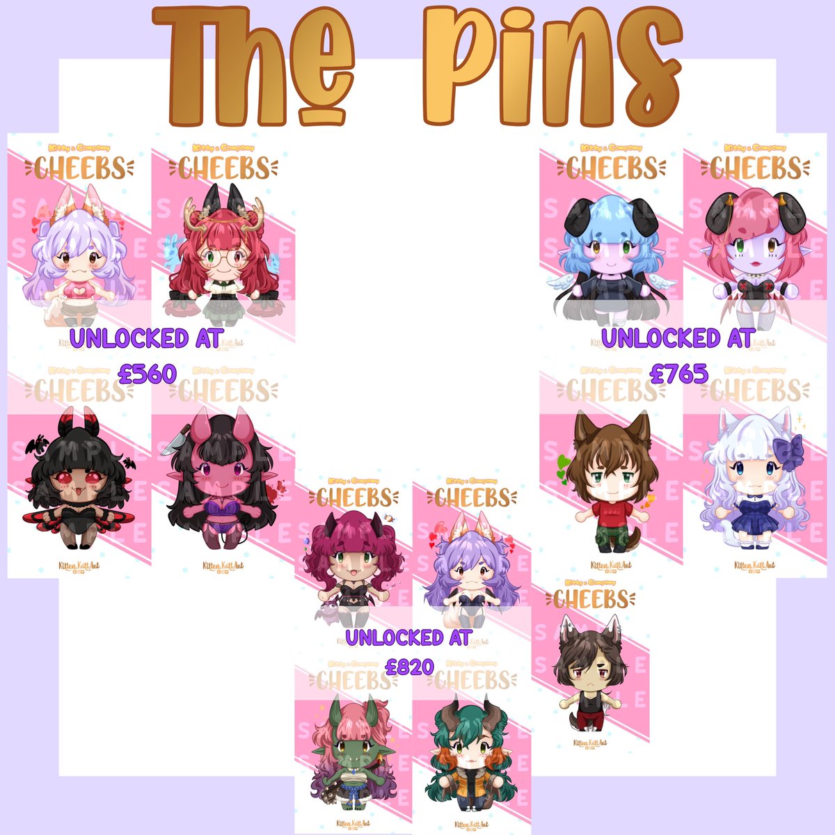 KittenKattArt's tweet photo. Here’s a reminder of the pins and stickers available in the campaign! https://t.co/XfonrjrNyI