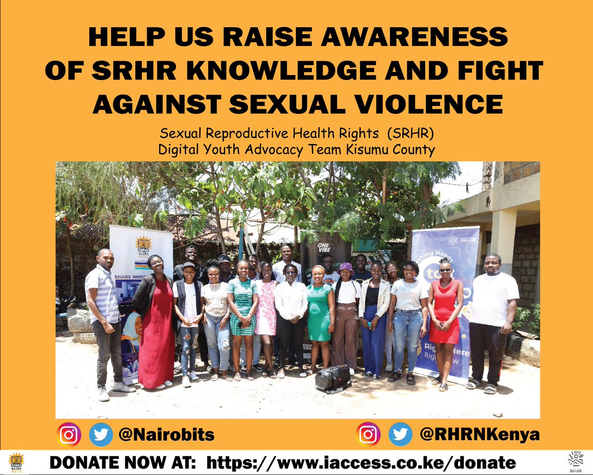 Help us educate and empower the youth with SRHR knowledge.

#DYA
#nairobits
#SRHR
#rhrhkenya
#wearebits
#diversevibe