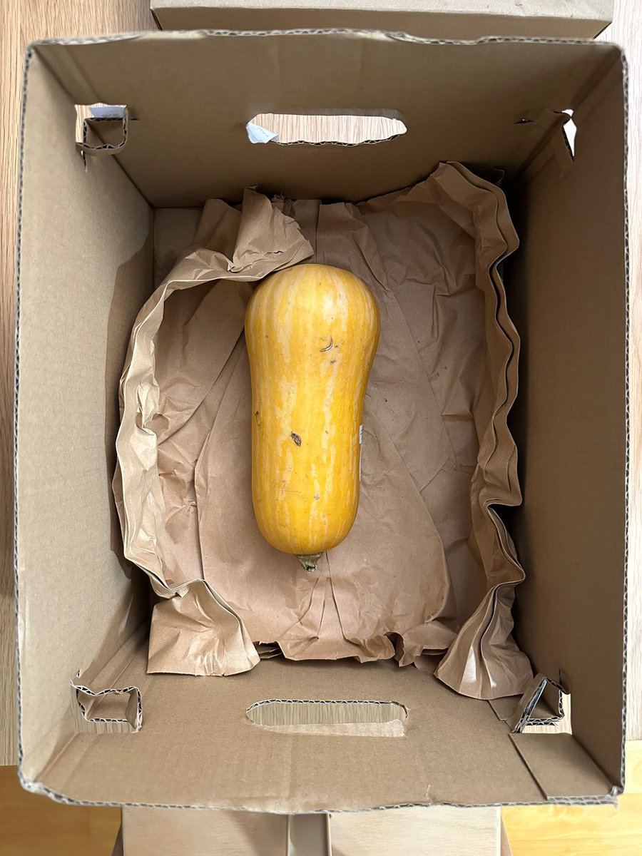 Wellcome2HellHK's tweet photo. This may be lots of packaging for a lone squash, but at least none of it’s plastic @marksandspencer 👏🏼 https://t.co/2diOhLImNP