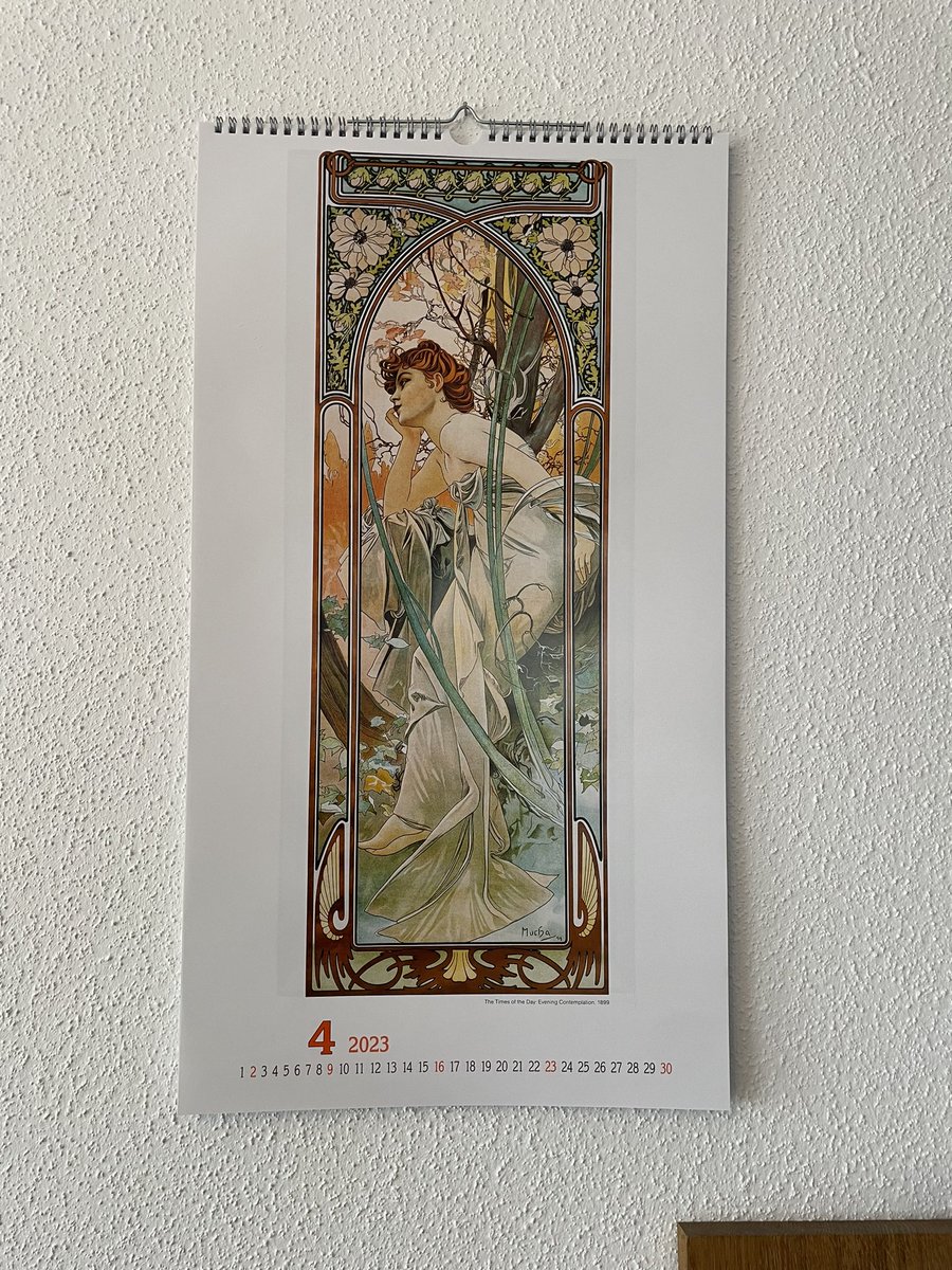 Tatzes_Merch's tweet photo. April - The Times of the Day: Evening Contemplation (1899)
#AlfonsMucha #AlphonseMucha #Jugendstil #ArtNouveau #Kalender2023 https://t.co/lILVhajxLT