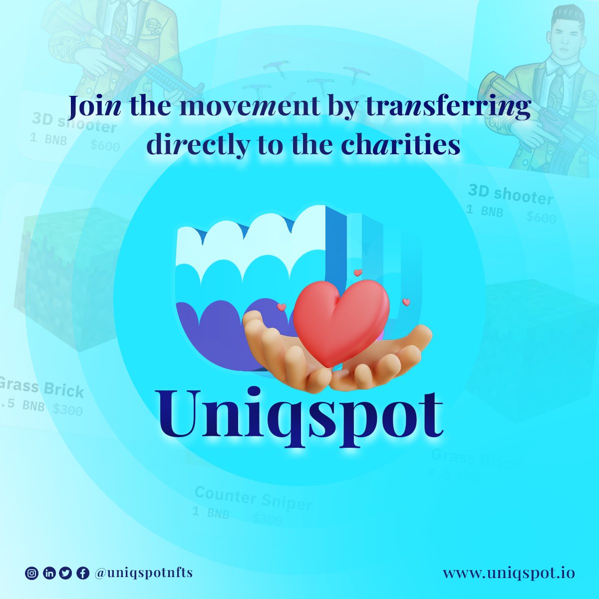 Uniqspotnfts's tweet photo. Now Transfer Earnings directly to the Charities β£οΈ
@Uniqspotnfts
#uniqspot #letsgetspot #NFTs #NFTGiveaway #NFTCommunity #NFTartwork #NFTsales #nftart #CryptoCommunity #CryptoGPT https://t.co/3e4XB8VdJ6