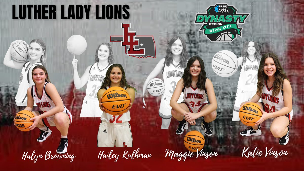 Good luck this weekend to these Lady Lions in Texas. <a href="/PGHCircuit/">Prep Girls Hoops Circuit 🏀</a> <a href="/PGHOklahoma/">Prep Girls Hoops Oklahoma</a> <a href="/coachjvick1/">Coachjvick (new)</a> <a href="/abovelinehoops/">Abovethelinehoops</a> <a href="/BrowningHalyn/">Halyn Browning</a> <a href="/Hailey_k30/">Hailey</a> <a href="/MaggieVinson26/">Maggie Vinson</a> <a href="/KatieVinson26/">Katie Vinson</a>