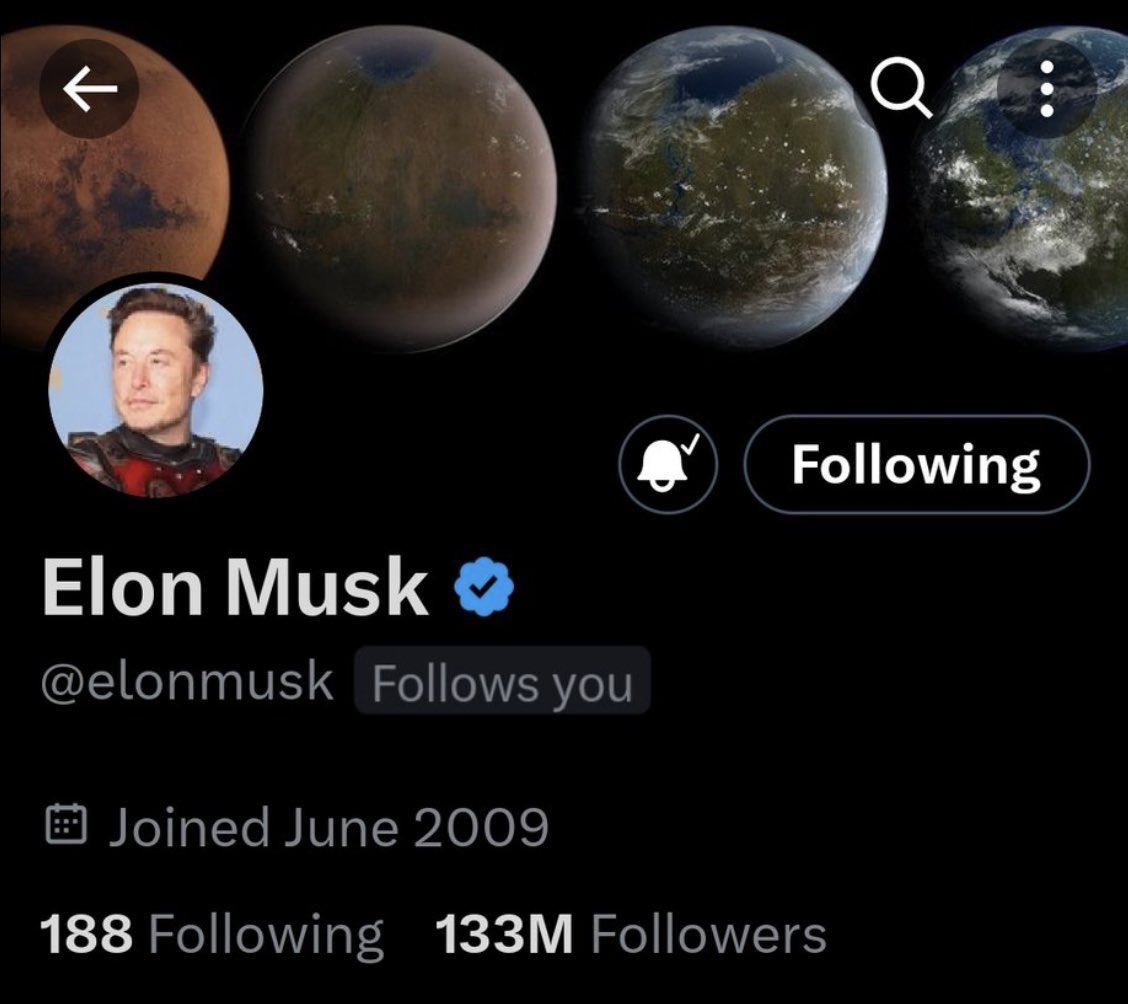 Mardeni01's tweet photo. The goat @elonmusk just followed me!!! https://t.co/bRWRru9FKP