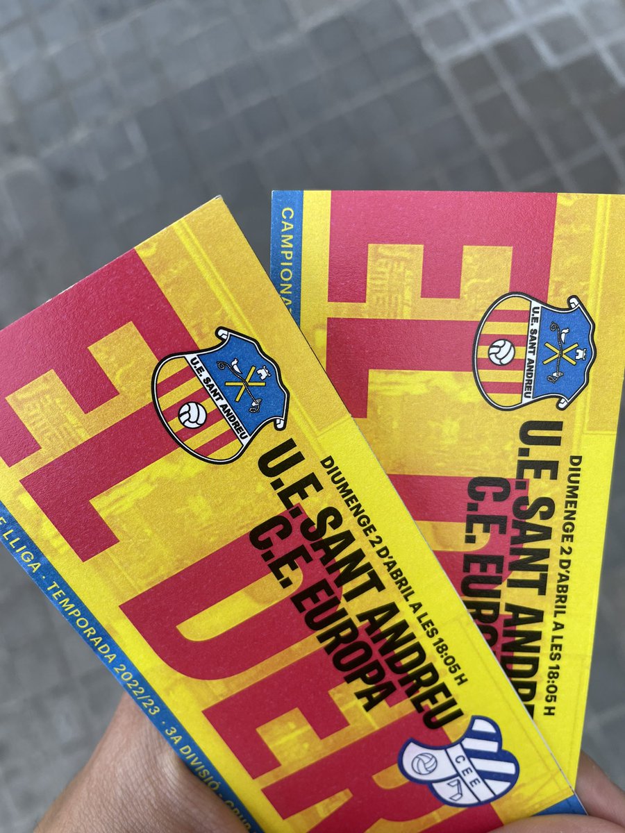 Vaig tenir la sort de viure el partit com a jugador de la <a href="/uesantandreu/">Unió Esportiva Sant Andreu</a>! Demà gaudirem des-de la grada el derbi!! 🔥 <a href="/uesantandreu/">Unió Esportiva Sant Andreu</a> - <a href="/CEEuropa/">Club Esportiu Europa</a>
