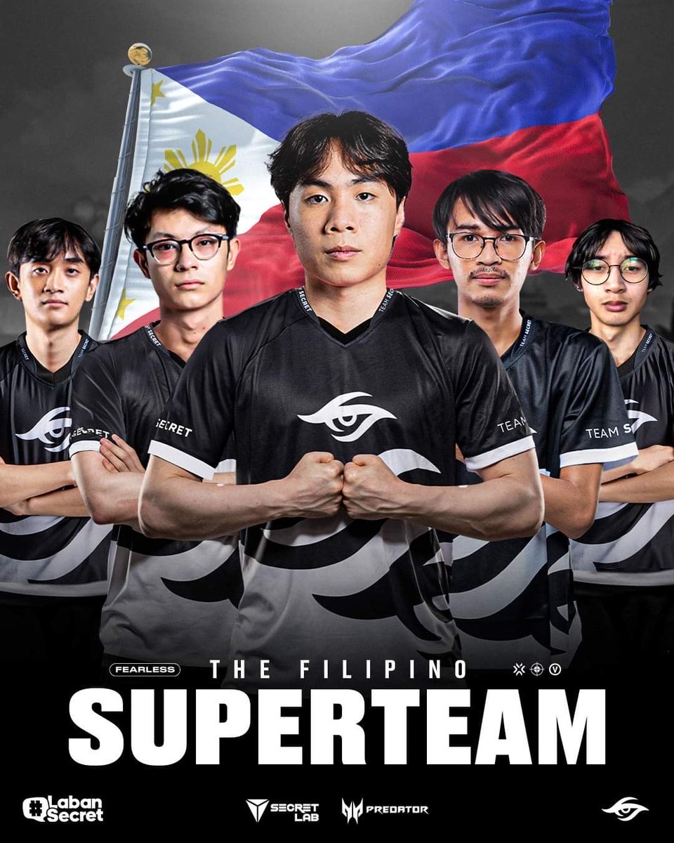 teamsecret's tweet photo. Our Overseas Filipino Workers are coming home to take it all. Make some noise for the Filipino Superteam! 🇵🇭

🇵🇭 Cryocells
🇵🇭 zekken
🇵🇭 2ge
🇵🇭 tesseract
🇵🇭 ElevenZ

#LabanSecret #ItLiesWithin https://t.co/5piwmYn6vf