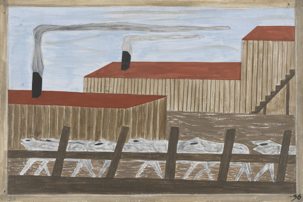 Jacob Lawrence, They arrived in great numbers into Chicago, the gateway of the West, 1940-41 #jacoblawrence #museumofmodernart moma.org/collection/wor…