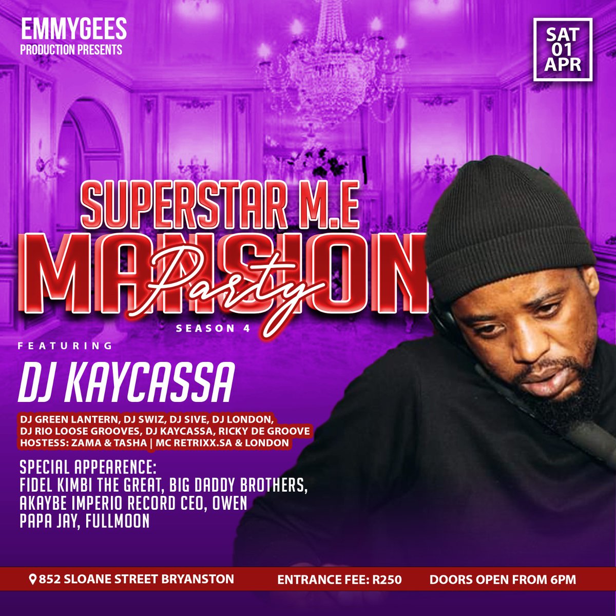 Out in Bryanston tonight for Superstar M.E Mansion Party...🤘🏿