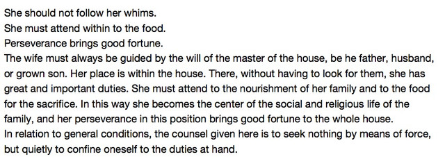 From the I Ching:
