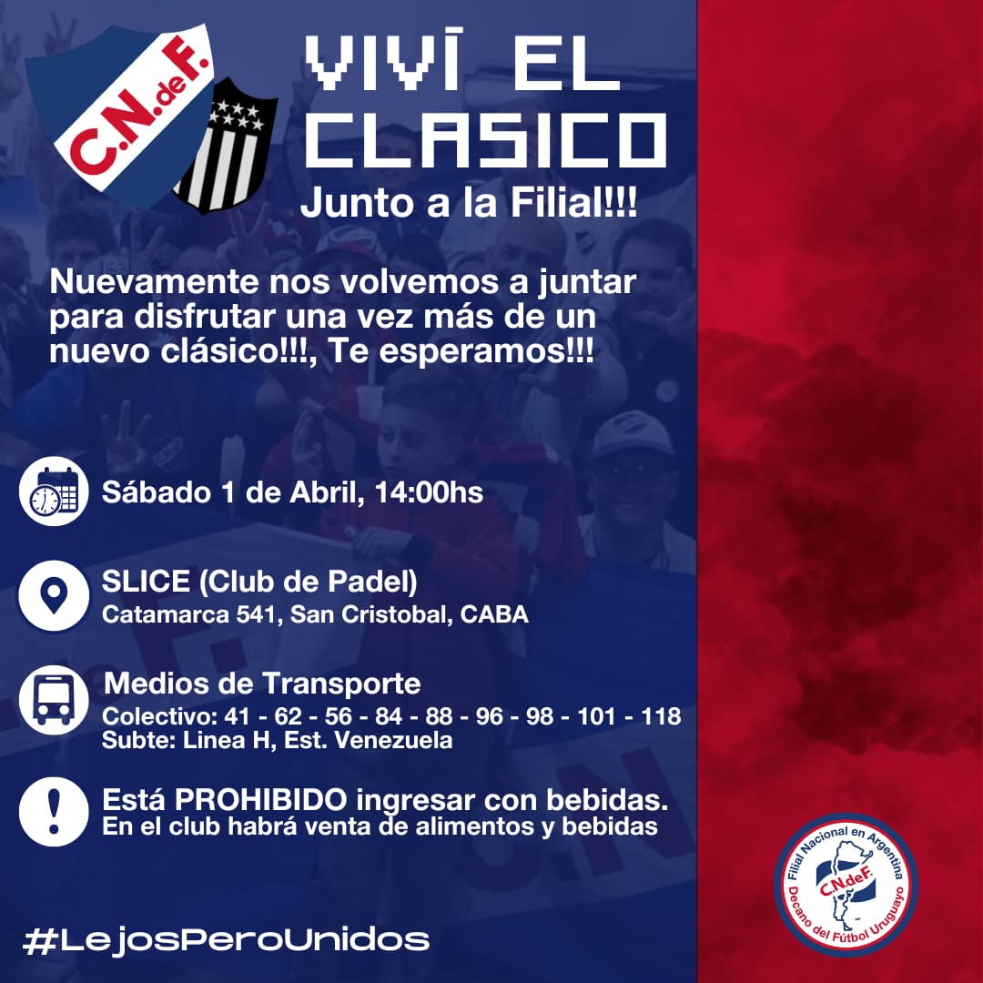 rubensperri's tweet photo. @FilialNacional @Nacional hoy los Tricolores en Argentina nos juntamos para ver al Club Gigante en: https://t.co/pCDAow3aAJ