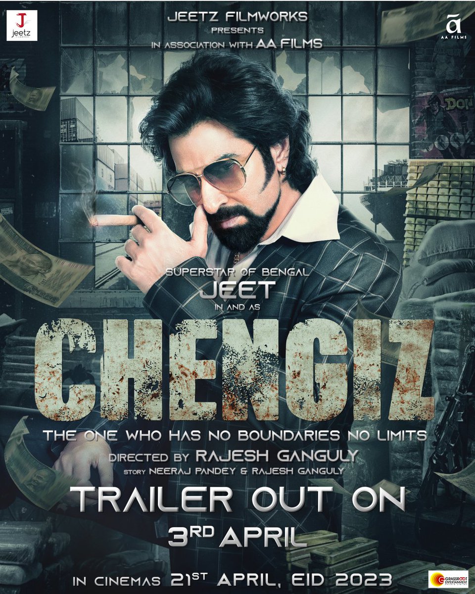 GRASSROOTENT's tweet photo. The countdown has just begun.
Get ready to step into the gritty and dangerous world of the Kolkata underworld with #Chengiz.
Trailer releasing on 3rd April.
Mark your calendars, Set your alarms! 🗓️📍
#Chengiz #ThisEid #21stApril https://t.co/VcHgNoGA7Y