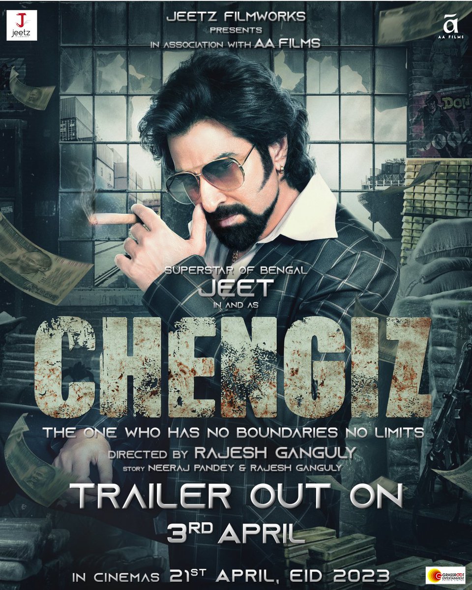 The countdown has just begun.
Get ready to step into the gritty and dangerous world of the Kolkata underworld with #Chengiz.

Trailer releasing on 3rd April.
Mark your calendars, Set your alarms! 🗓️📍

#Chengiz #ThisEid #21stApril