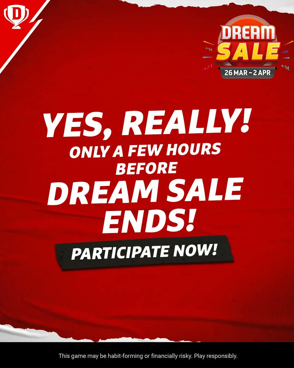 You 𝙍𝙀𝘼𝙇𝙇𝙔 don’t want to miss out on this MEGA CONTEST! So, what are you waiting for? Participate now 🤩

#Dream11 #MegaOffer #Sale #DreamSale #TataIPL2023 #IPL2023 #TATAIPL