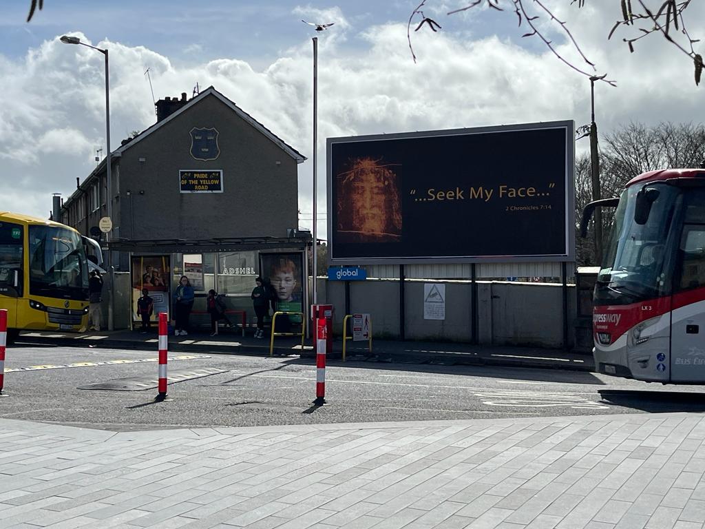 HLIIreland's tweet image. Holy Face Billboard Campaign 2023 is already here!! "All Glory to God" "Seek my Face"#Limerick #Teranure #Killester #HolyFace #BillboardCampaign2023