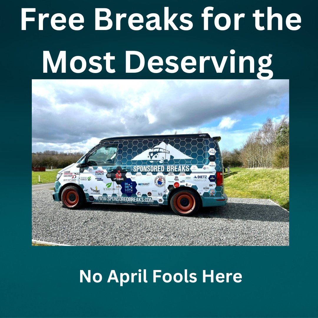 No #aprilfoolsday here!

Yes we do genuinely give free campervan breaks to the most deserving people in our communities.

Our venture is supported by the generosity of our sponsors who see the value of these breaks.

Find out more via our website

#outdoors  #sbswinner #campervan