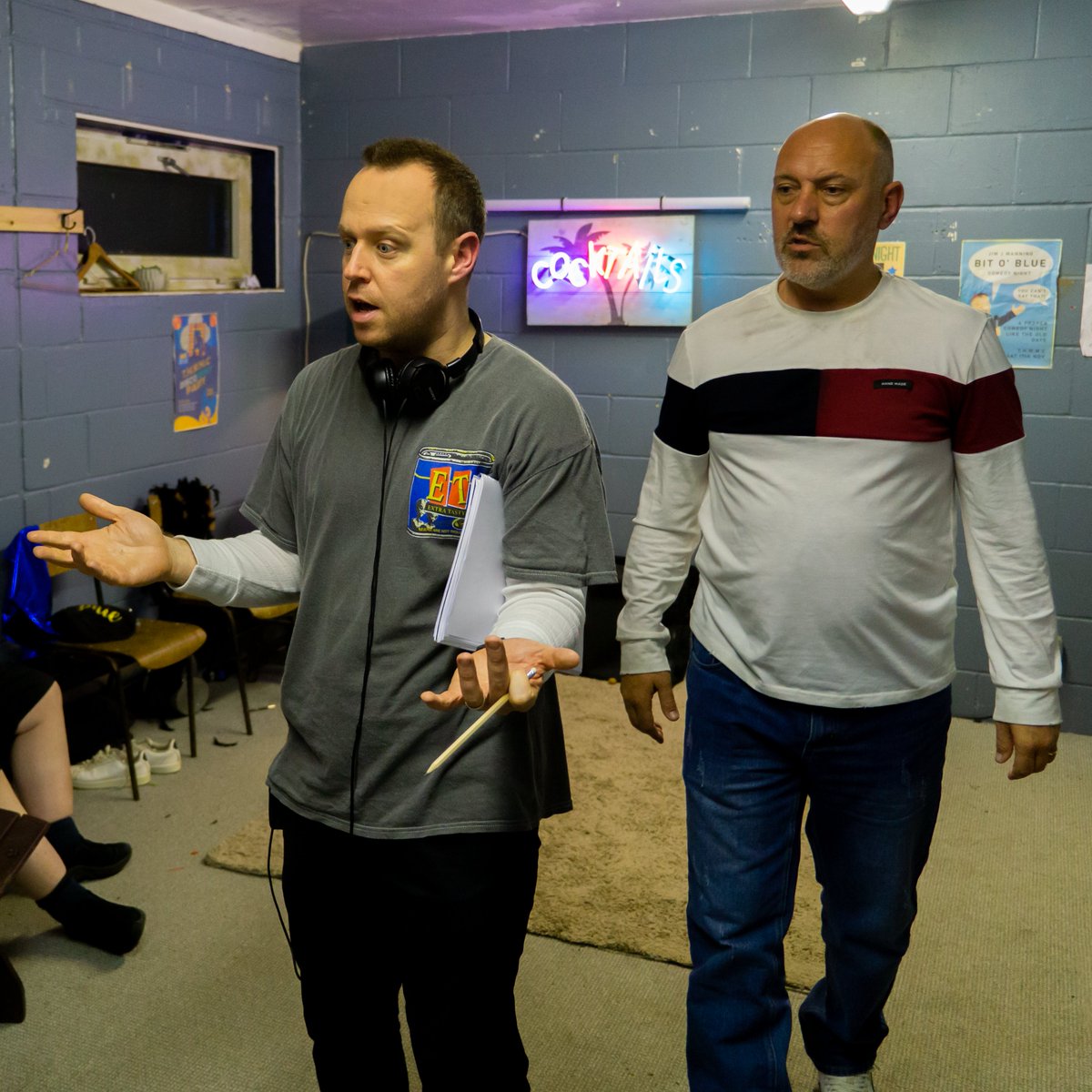 MrMarcColeman's tweet photo. Week one complete on #MembersClubMovie. Four more to go.
Having the best time making this one with the most talented cast and crew I ever worked with. Everyone's a dream.
Photo: The supremely talented leading man @djkilb and I walking through a take.
#britishcomedyhorror https://t.co/XE9G2NRoux