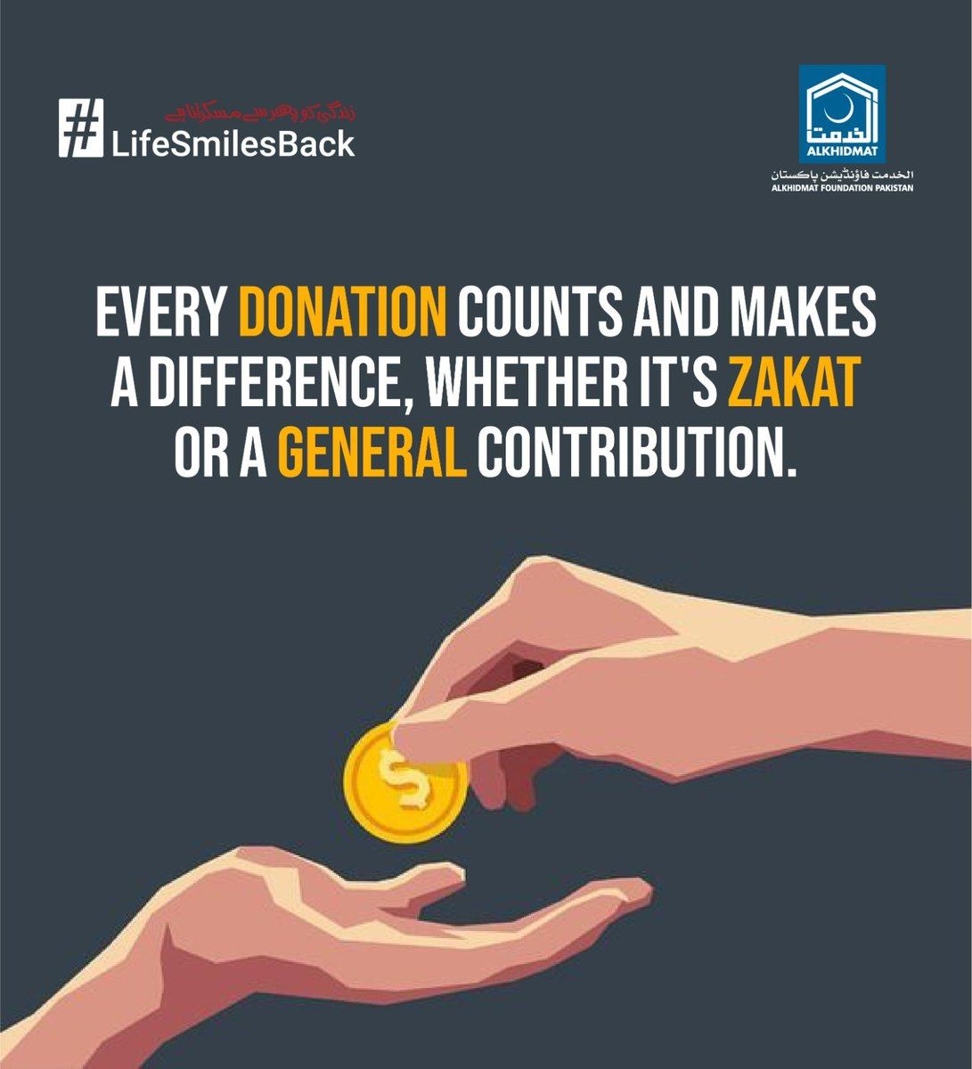 Your Zakat is not just a donation.... It is a hope for happiness .. Indeed, It is a hope for life. Donate Zakat with Alkhidmat
Donate Now 👉 alkhidmat.org/give 
#ZindgiKoMuskranaHai #alkhidmatfoundation