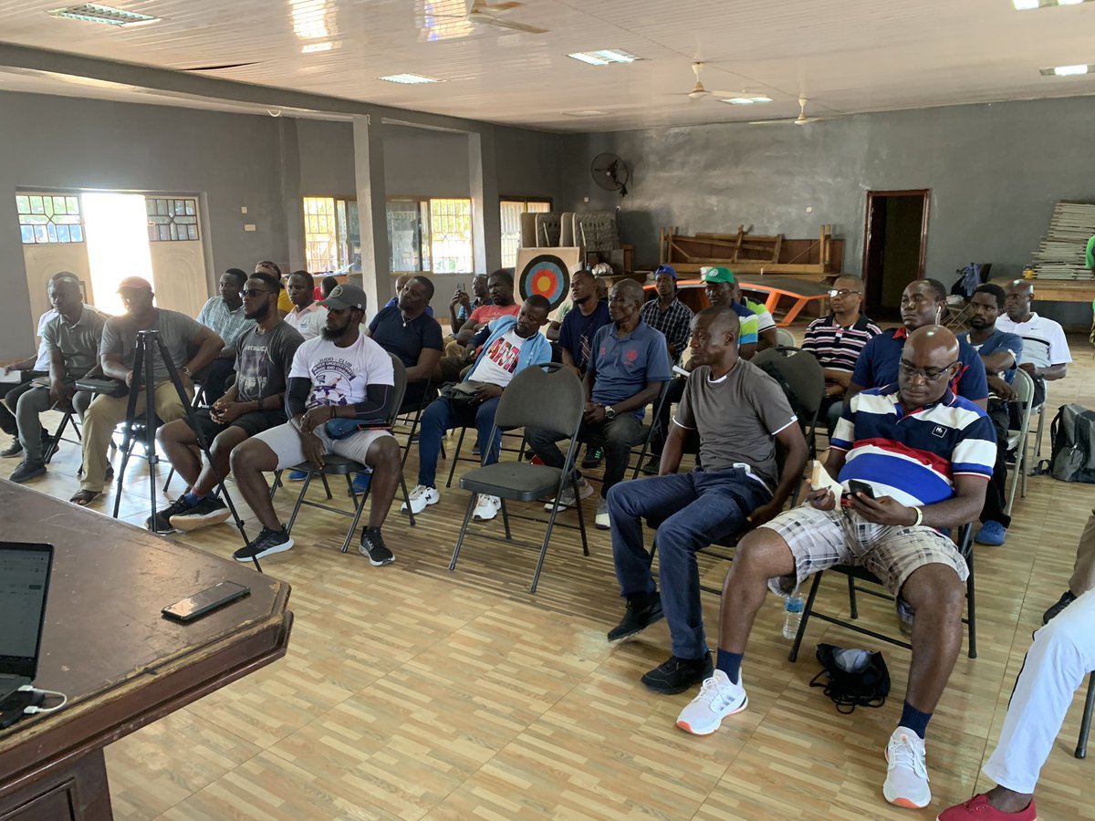 OlympicLeone's tweet photo. Newly appointed Sierra Leoneโs @OlympicLeone #Chefdemission, #YayahKoroma has today engaged #SecretaryGeneral & #TechnicalDirectors of #SportingAssociations to give further updates on qualification of #athletes ahead of the @AWBG_official & the @Paris2024.
#Bali2023
#Paris2024 https://t.co/NHrWoe79BP