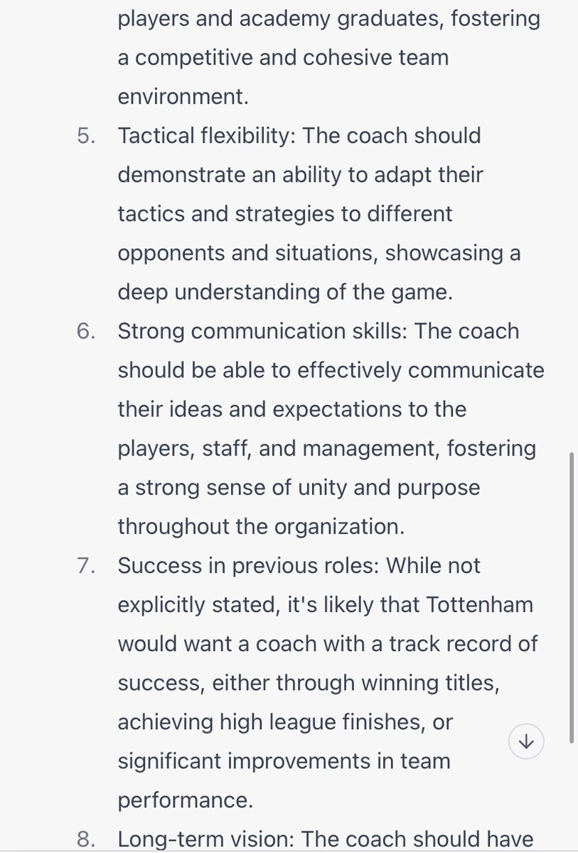 thfcgpt's tweet photo. 8 key criteria for @SpursOfficial next manager based on Daniel Levy’s statement that we need to “select someone whose values reflect those of our great Club &amp; return to playing football w/ the style for which we are known – free-flowing, attacking and entertaining…” #THFC https://t.co/jaRYxC4Bdm