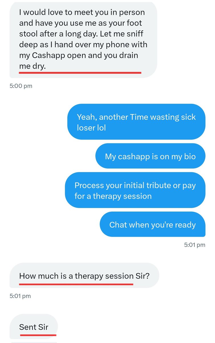 GaryCashmaster's tweet photo. FIN-THERAPY SESSION:
"Foot-induced ATM" reached out seeking help to quit FinDom.
It paid for a session, and we had a great time.
It's exciting to observe the different impact FinDom has on subs.
Good Start!!
#fintherapy #happiness #findom https://t.co/acLWnvZG1W