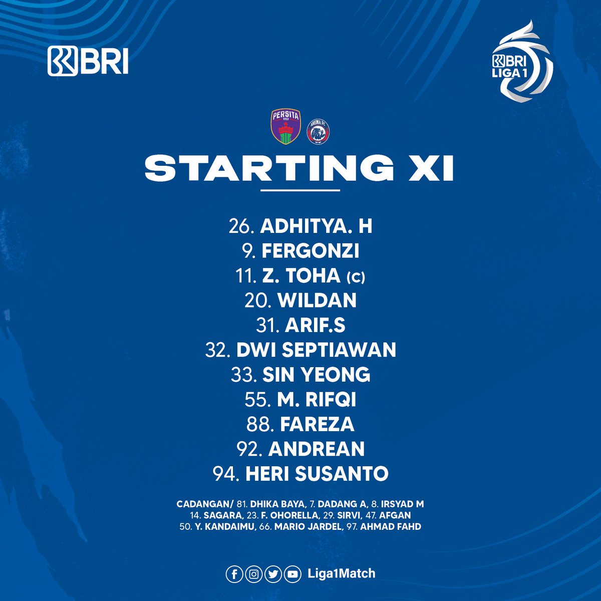 Liga1Match's tweet photo. Daftar susunan pemain dan beberapa data fakta menarik @Persitajuara melawan @AremafcOfficial di pekan 32 BRI Liga 1-2022/2023.
#bangkitbersama
#briliga1
#LigaIndonesia
#KitaSatu
#footballfamilies
#persijajakarta
#persibbandung
#PSJPSB https://t.co/n7BcaMiYP8