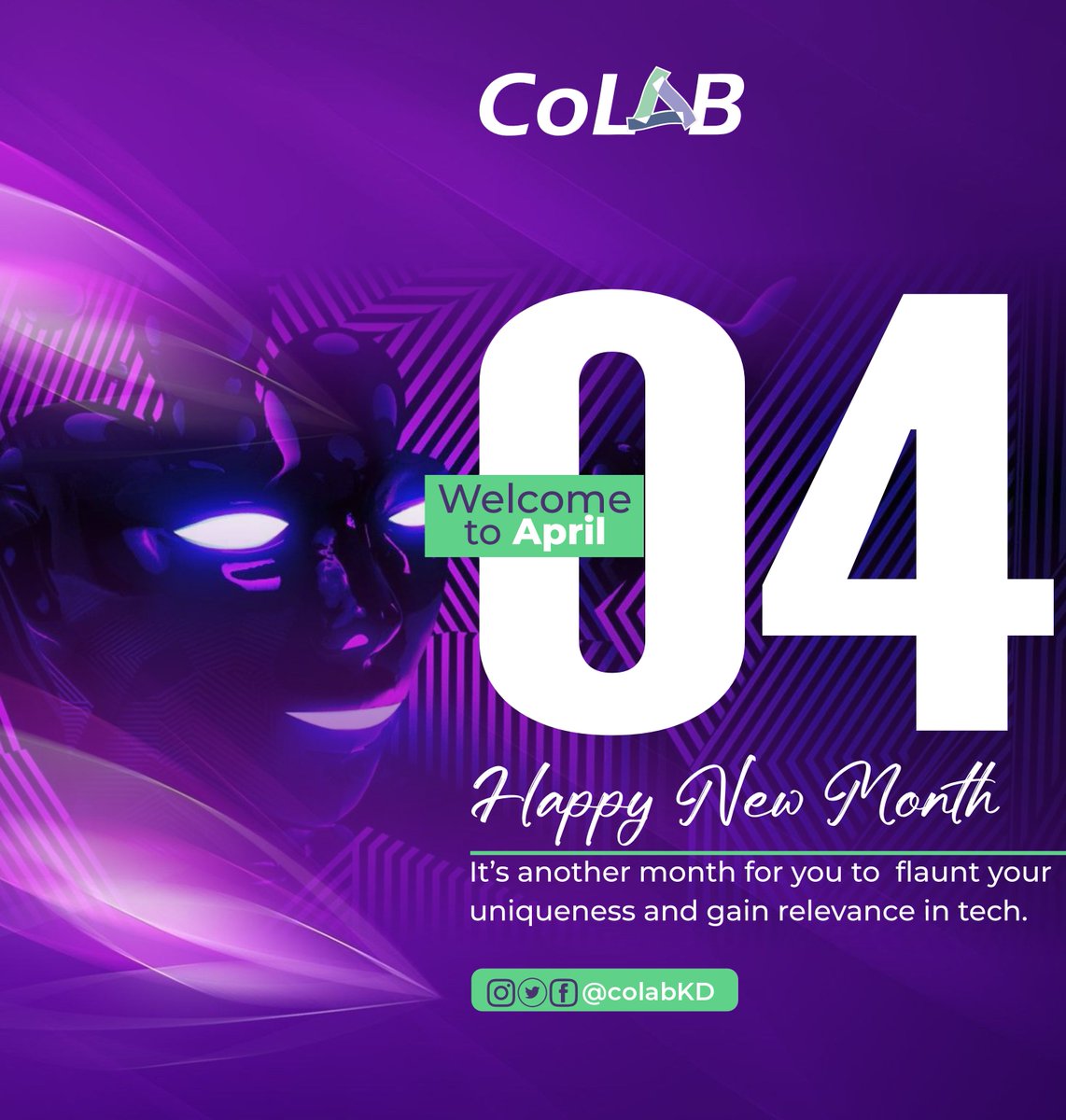CoLab_kd's tweet image. Happy New Month
It’s another month for you to  flaunt your uniqueness and gain relevance in tech.
#colabkd #Innovation #colabforall #colabforkids #colabforwomen #creativity #communitybuilding #AprilFull #newmonth
