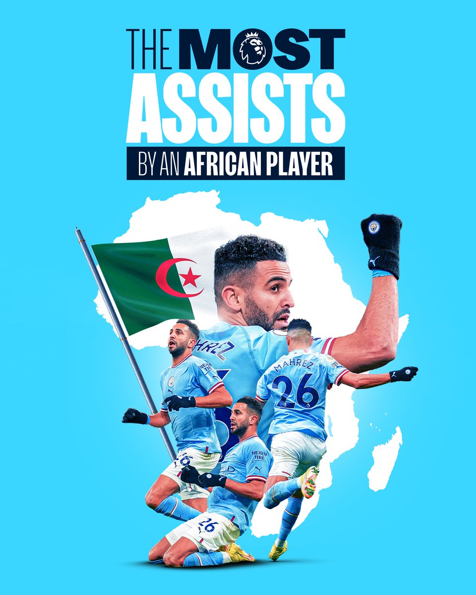 Riyad Mahrez ndio mchezaji kutoka bara la Afrika mwenye Assist nyingi kwenye ligi ya England #PL  

Hongera sana kwako <a href="/Mahrez22/">Riyad Mahrez</a> 💪