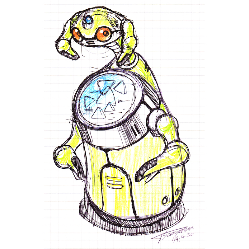 TDF_design's tweet image. 【Physical Information Robot】
Provides information not only by monitor but physical motion and direction.

【フィジカル情報ロボ】
モニターだけでなく、仕草や指さしなどで情報を提供する。

Robot Rough Design 240
#ROBOT #RobotDesign