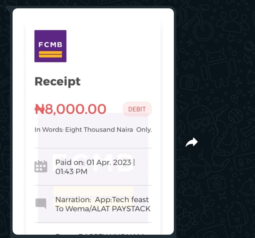 MaymounahMogaji's tweet photo. @DaveyHert Meanwhile, payment has started rolling in for #techfoodfeast, don't miss the fun, get your ticket right away! https://t.co/TiKC8LlABY