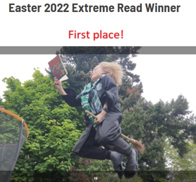 ThamesideSch's tweet photo. Be inspired by last year's winner and enter Thameside's Easter 2023 Extreme Read competition! Send entries to: head@thameside.reading.sch.uk Deadline: 19.04.23 #lovebooks #extremeread https://t.co/JhclEw89lr