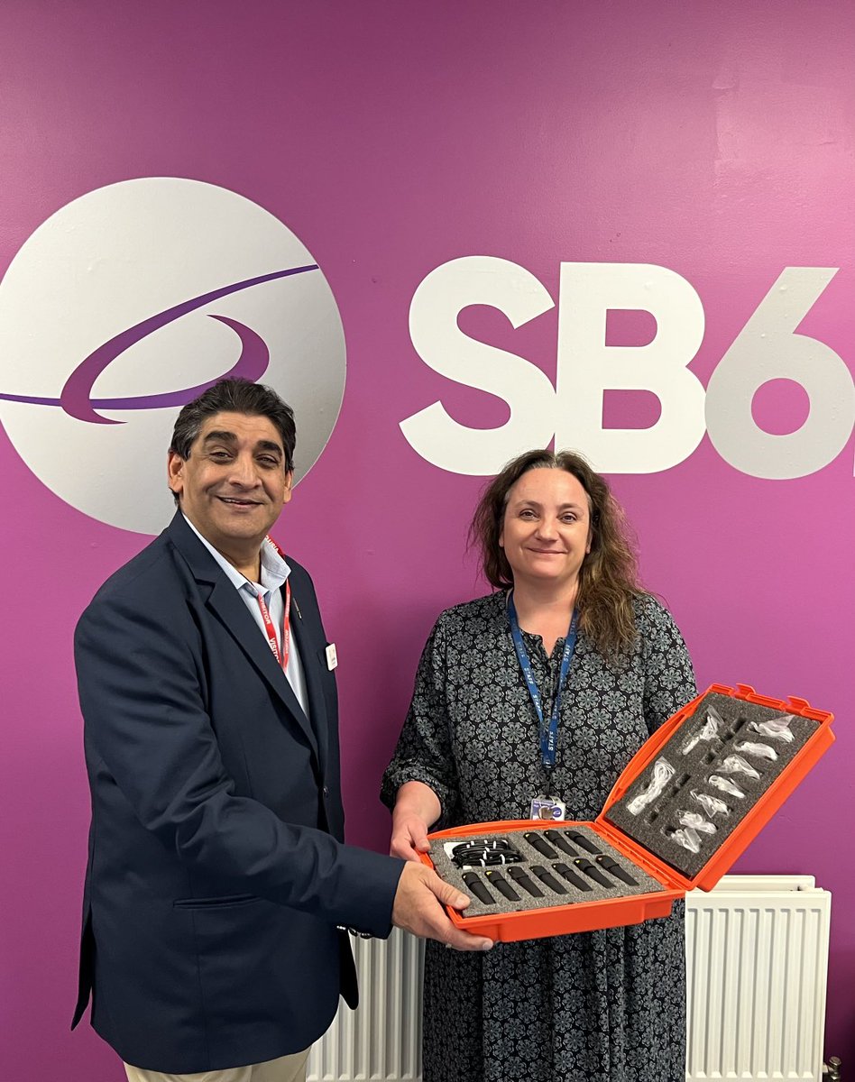 Thank you to ⁦<a href="/bromsgrove_club/">BROMSGROVE ROTARY CLUB</a>⁩ for the generous support in purchasing reader pens for ⁦@SouthBromsHigh⁩ Mrs Smith was able to share with Amal Rampal the impact this will have in supporting our students.