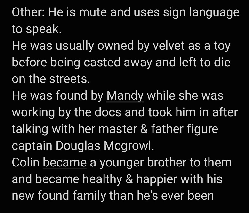 Kimberlyannasky's tweet photo. More aboveโฌ๏ธโฌ๏ธ
Information about Colin!^^
#HazbinHotel #HazbinHotelOC #ColinRiverside #IrishAngel #Velvet #NicolasBoa #MandiraDrake #JosephBoa #DouglasMcgrowl #CharacterFacts https://t.co/PoYtCyDw4S
