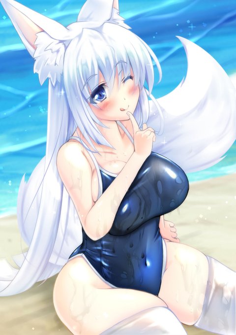 スク水+シロ(オリジナル) 