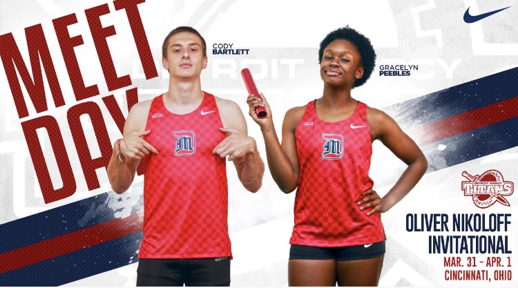 DetroitTitanTnF's tweet photo. 2023 Outdoor begins today with the #NikoloffInv.
Live timing
https://t.co/jwe2GWy1Cc.
#GOTitans! https://t.co/LHHdlusESr