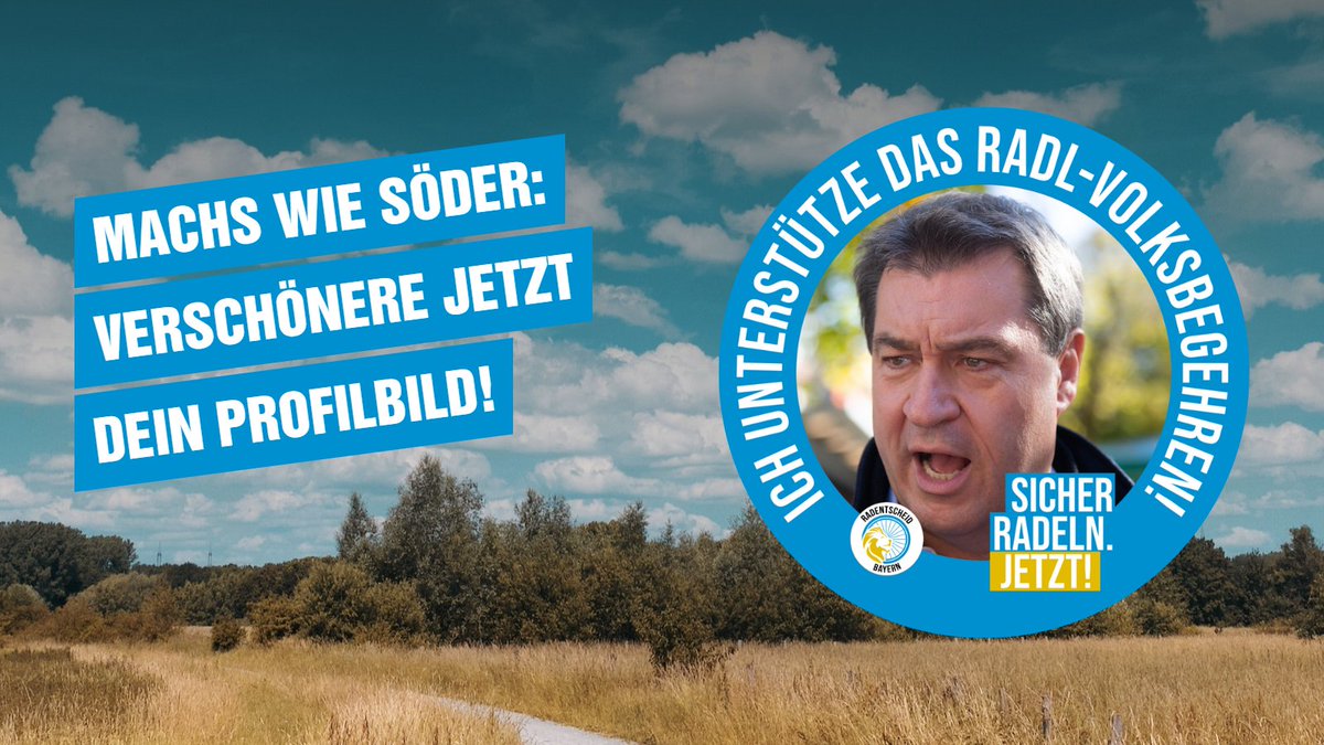 radentscheid_by's tweet photo. Verschönere jetzt dein Profilbild: Das geht durch 2 Klicks mit unserem Profilbildgenerator!
Du kannst es dann auf allen Messengern und Sozialen Medien verwenden, um auf den #radentscheidbayern, die Radsternfahrten und das Crowdfunding aufmerksam zu machen!
https://t.co/rndlrNMz1q https://t.co/fpQlwWDcrf