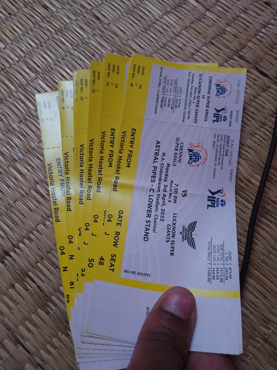 MasterEniyan's tweet photo. IPL CSK vs LSG tickets Available
DM if needed
C lower

#IPL2023 #ipltickets #CSKvsLSG #csk #cskfans #Chepaukstadium #Chepauk #Ticketforsale https://t.co/v3MKcqPais