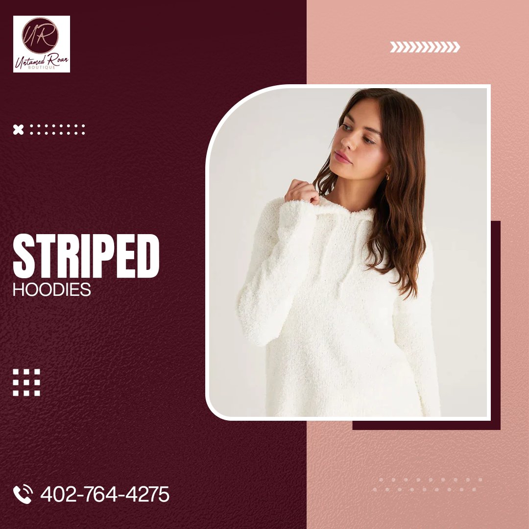untamedroan's tweet photo. Are you looking for a comfortable and fashionable hoodie? Our striped hoodies are a must-have! Shop now at Untamed Roan Boutique.
#untamedroanboutique #stripedhoodie #hoodie
https://t.co/01OX8u5QHk https://t.co/vOV8iX736V