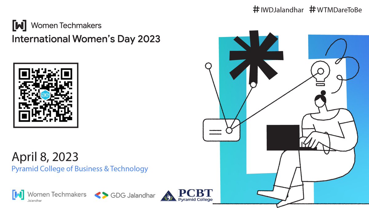 📢Registrations are open for #IWDJalandhar

🗓️Apr 08, 2023
📍<a href="/pyramidcollege/">Pyramid College</a>
🔗my.allevents.in/iwdjalandhar

What to expect?
- Session on tech &amp; non-tech
- Networking
- Chance to join <a href="/WTMJalandhar/">WTM Jalandhar #IWDJalandhar</a> Team

&amp; what not...

#WTMDareToBe #WTMJalandhar
